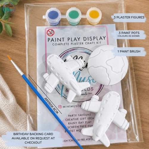 Around the World ready-to-paint plaster craft kit for kids, a creative screen-free activity and school holiday craft kit.